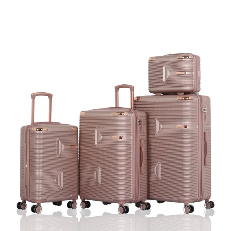 أفياتور شنط سفر  دبش عروسة - مكون من 4قطع ويشمل حقيبتين يد - بكفرات دبل وقفل رقمي ثابت -  ماركة / AVIATOR - Image 1